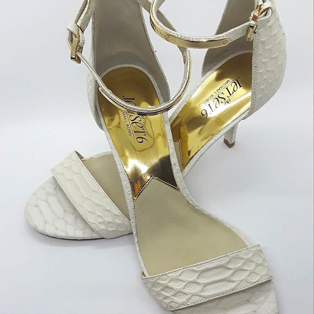Michael Kors Kristen Leather Kitten Heel Sandal